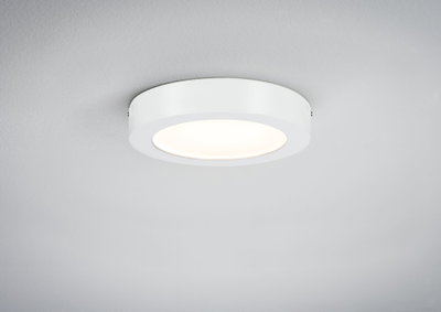 Ronde witte metalen LED-plafondlamp met diffuse verlichting voor moderne interieurs