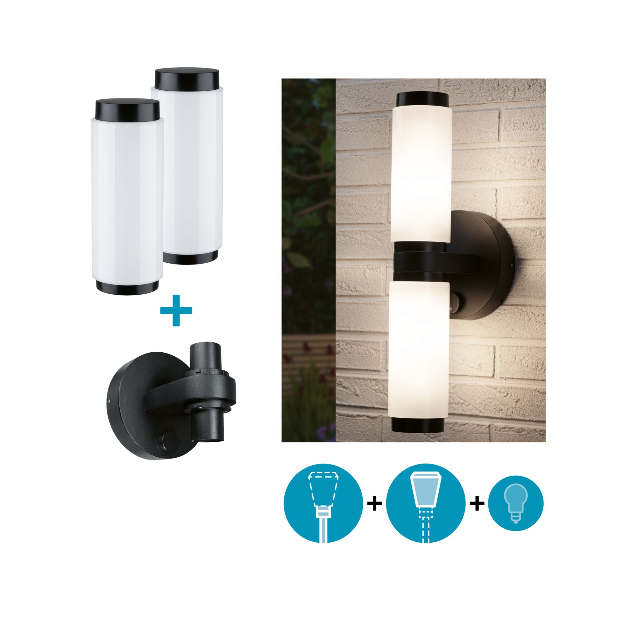 Set ModuShine Wandhalter 2x Selaro ohne Sensor Anthrazit
