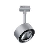 Moderne sølvfarvet LED-spot i metal med klart glas til fleksibel loftsbelysning