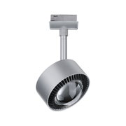 Moderner silberner LED-Spot aus Metall mit klarem Glas für flexible Deckenbeleuchtung
