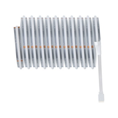 Flexibler LED-Streifen mit weißem Silikonmantel und 4-Pin-Stecker für vielseitige Lichtakzente