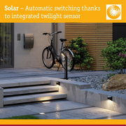 Modern outdoor lighting with integrated twilight sensor and solar power for energy-efficient garden illumination