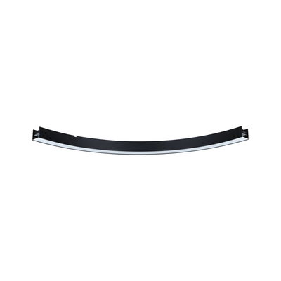 Curved black LED ceiling light with white diffuser made of aluminum for modern room lighting