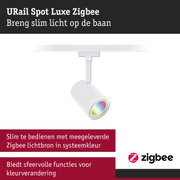 Witte URail Spot Luxe Zigbee LED-spot met slimme verlichting en kleurwisselfunctie