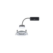 Rundes LED-Einbaustrahler-Gehäuse aus Aluminium in Silber mit schwarzem Anschlusskabel