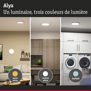 Plafonnier Alya avec trois couleurs de lumière blanc chaud, blanc neutre et lumière du jour pour pièces