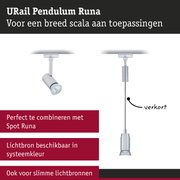 URail Pendulum Runa zilveren railsysteem met verstelbare spot voor diverse verlichtingsmogelijkheden