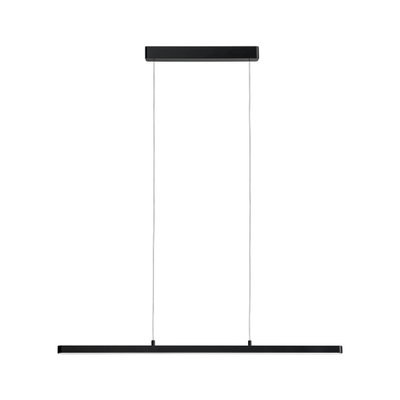 Black metal LED pendant light with slim design for modern interior lighting