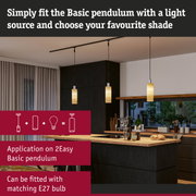 Modern wooden-effect pendant lights with metal in kitchen, dimmable E27 bulb, Basic Pendulum lighting