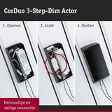 CorDuo 3-staps dimmer Actor met zwarte behuizing en eenvoudige, veilige connector installatie
