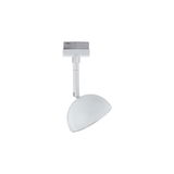 Weißer LED-Spot mit halbrundem Schirm und verstellbarem Arm für flexible Beleuchtung