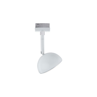 Weißer LED-Spot mit halbrundem Schirm und verstellbarem Arm für flexible Beleuchtung