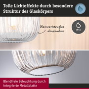 Glas-Deckenleuchte mit strukturierter Oberfläche und werkzeuglos abnehmbarem Glas, IP44 Schutz
