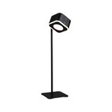 Lampadaire LED noir moderne avec tête carrée et interrupteur tactile pour espaces de vie