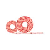 Two red LED light strips rolled up, flexible lighting for home and workspaces