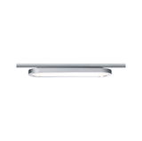 Schlanke LED-Deckenleuchte in Aluminium silber mit weißem Diffusor für moderne Raumbeleuchtung