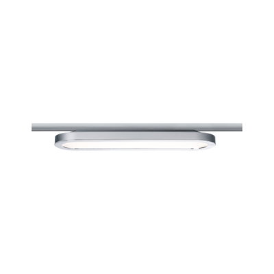 Plafonnier LED mince en aluminium argenté avec diffuseur blanc pour éclairage moderne