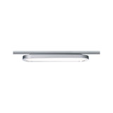 Slim silver aluminum LED ceiling light with white diffuser for modern room lighting