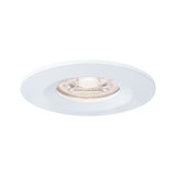 Round white LED recessed spotlight with clear lens for energy-efficient room lighting