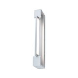 Moderner LED-Wandleuchter aus silbernem Aluminium mit rechteckigem Design und warmweißem Licht