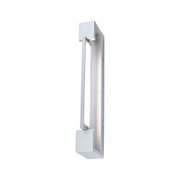 Moderner LED-Wandleuchter aus silbernem Aluminium mit rechteckigem Design und warmweißem Licht