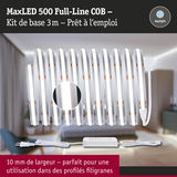 Bande LED MaxLED 500 Full-Line COB 3m blanche avec alimentation, idéale pour profils fins