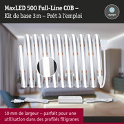 Bande LED MaxLED 500 Full-Line COB 3 m avec alimentation, blanche, lumière du jour