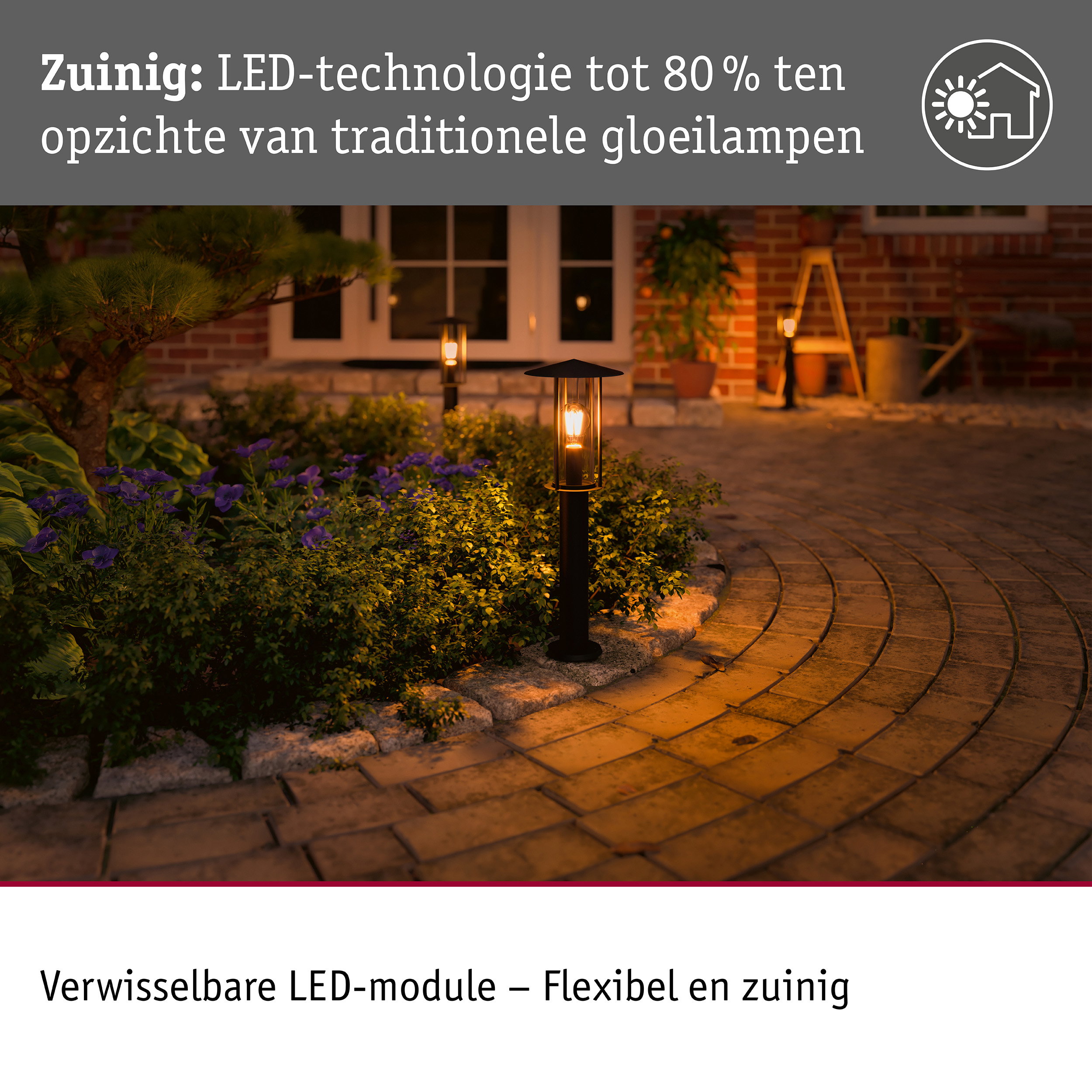 Bolderlamp Classic insectvriendelijk IP44 500mm 2200K 4,3W 420lm 230V Zwart E27 Metaal