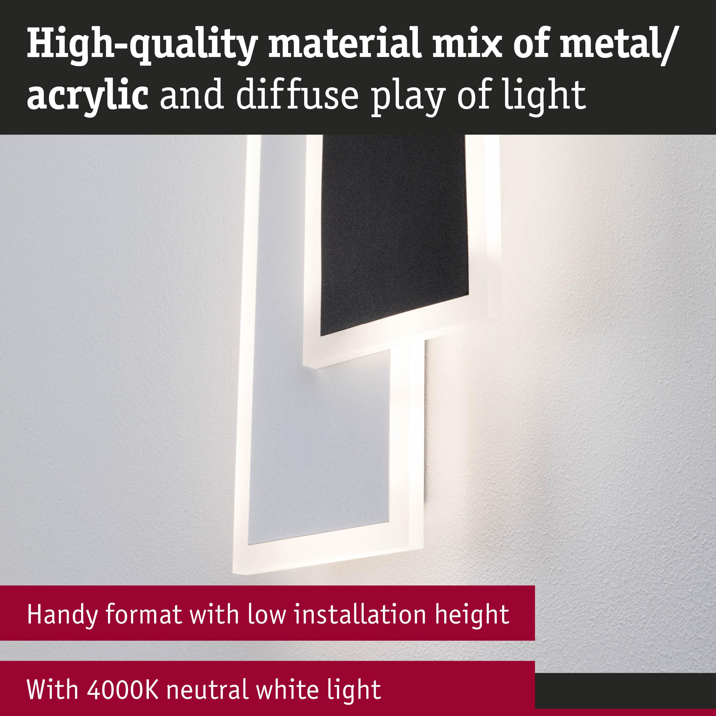 Modern white metal and acrylic wall light with 4000K neutral white LED and diffuse light effect