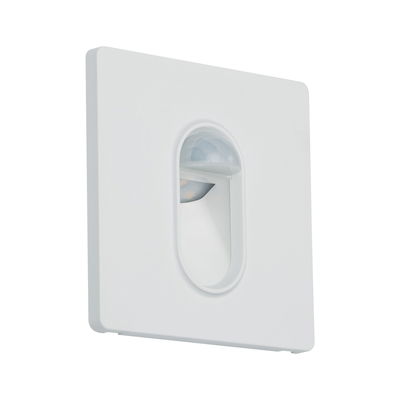 White square plastic motion sensor for indoor use with dome sensor lens