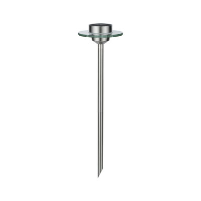Stainless steel garden light with glass plate in silver for outdoor and pathway lighting