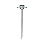 Lanterne de jardin en acier inoxydable avec plaque en verre argentée pour éclairage extérieur