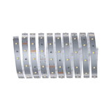 Bande LED flexible argentée avec LEDs blanc chaud pour solutions d'éclairage modernes.