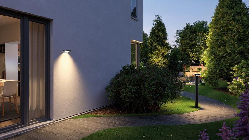 Vorgarten mit Pollerleuchten Pollerleuchte mit Solar