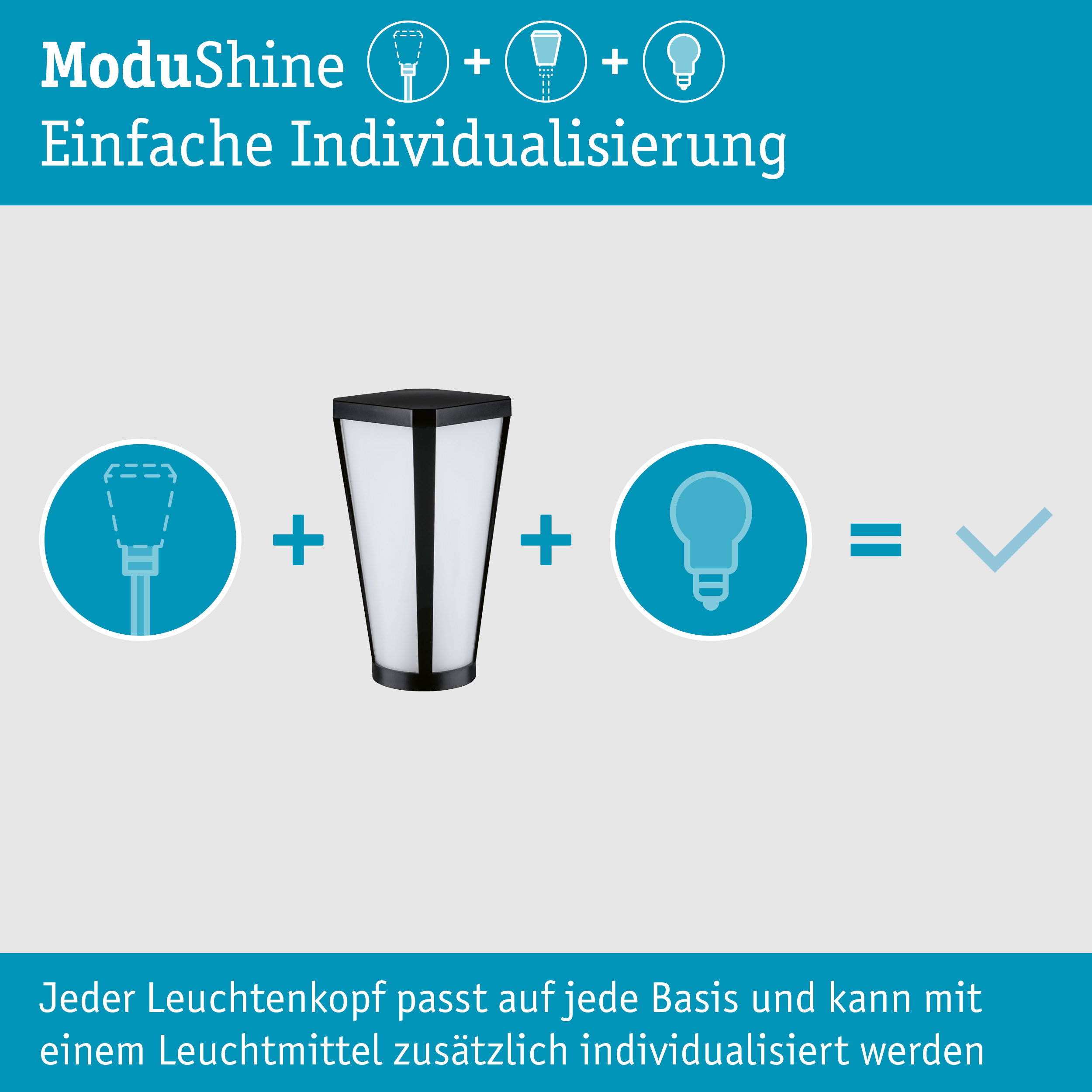 ModuShine Schirm Mavira IP44 eckig Anthrazit/Klar