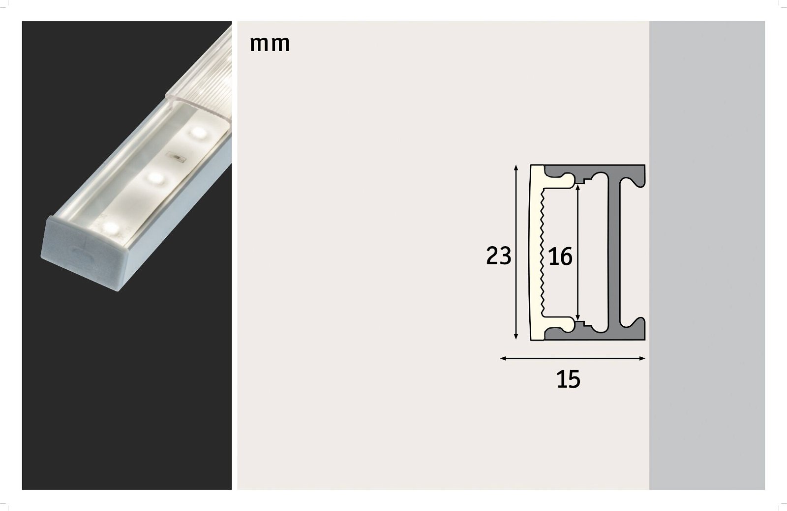 Profilé de strip LED Square 1m Alu/Satiné