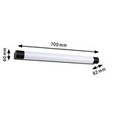 Schwarze und weiße LED-Leuchte mit 700 mm Länge, 60 mm Höhe und 82 mm Breite für moderne Innenbeleuchtung