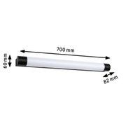 Schwarze und weiße LED-Leuchte mit 700 mm Länge, 60 mm Höhe und 82 mm Breite für moderne Innenbeleuchtung