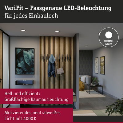 Modernes Wohnzimmer mit passgenauer LED-Deckenbeleuchtung in neutralweißem Licht für effiziente Raumausleuchtung