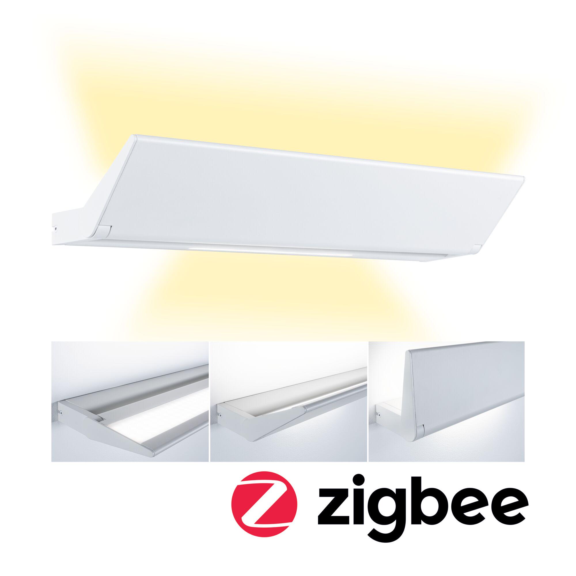 Witte metalen LED-wandlamp met warm wit licht en Zigbee voor slimme verlichting