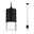 LED Pendant luminaire Kame 9W Clear/Black matt Black pendant light with clear glass and fabric cable, modern LED hanging lamp for living spaces