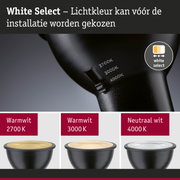 Zwarte LED-lamp met instelbare lichtkleur van 2700K tot 4000K voor flexibele verlichting