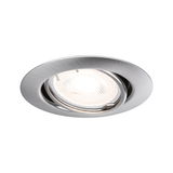 Spot encastré rond en aluminium brossé argenté avec lumière LED blanc chaud pour plafond