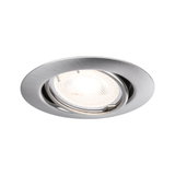 Rundstrahler aus gebürstetem Aluminium in Silber mit warmweißem LED-Licht für Deckenmontage