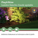 Éclairage extérieur blanc chaud pour terrasse ou jardin avec système LED Plug & Shine