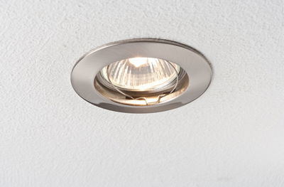 Spot encastré rond en acier inoxydable brossé argenté pour éclairage de plafond