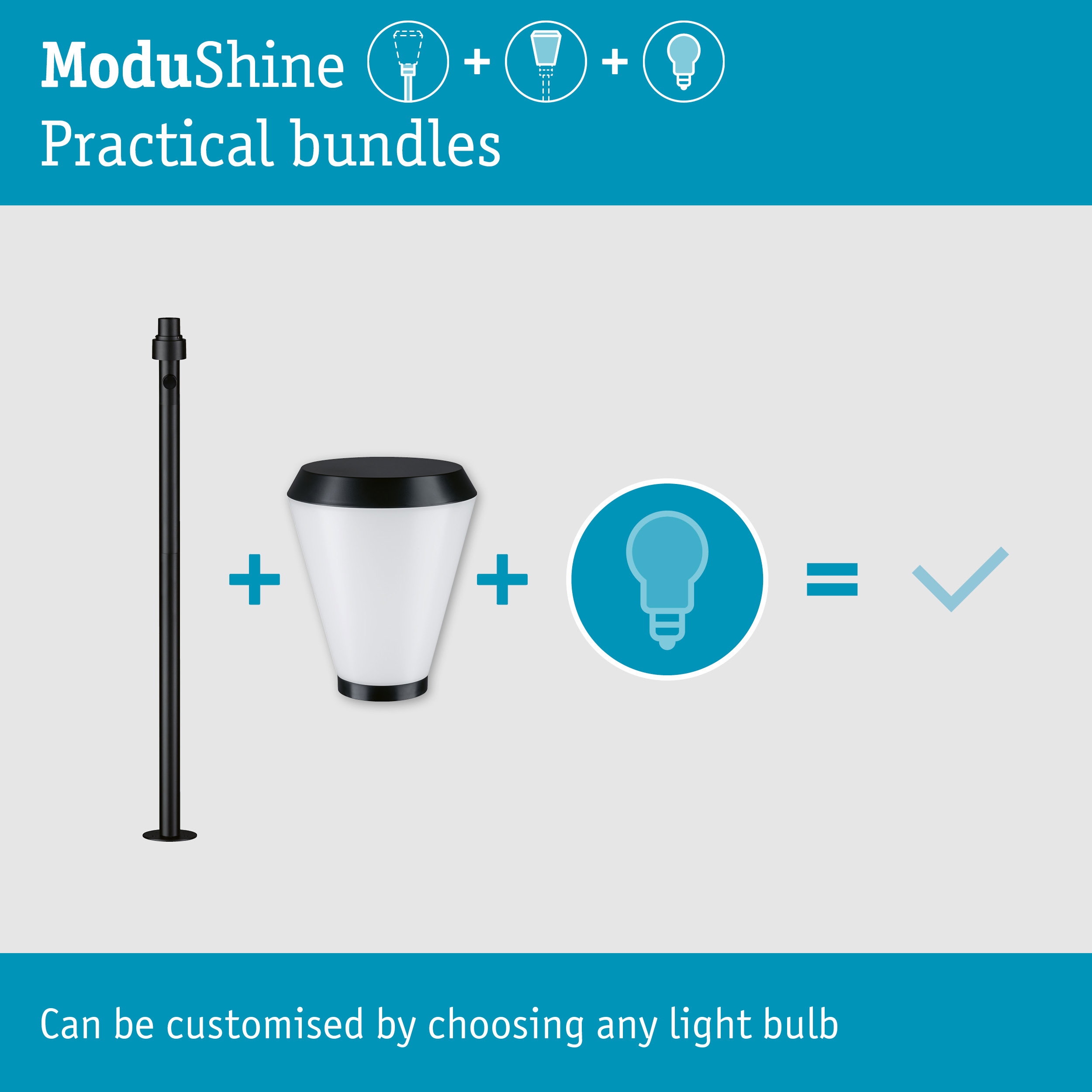 Set ModuShine Bollard Varino medium without a sensor Anthracite
