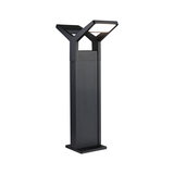 Lampadaire LED noir moderne en métal avec tête carrée pour éclairage extérieur de jardin
