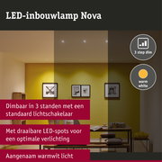 LED-inbouwlamp 3-Step-Dim Nova Coin Basisset zwenkbaar rond 84mm 50° Coin 3x6W 3x470lm 230V dimbaar 2700K Wit mat