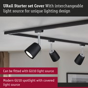 Black URail Starter set cover with interchangeable light source for modern lighting design